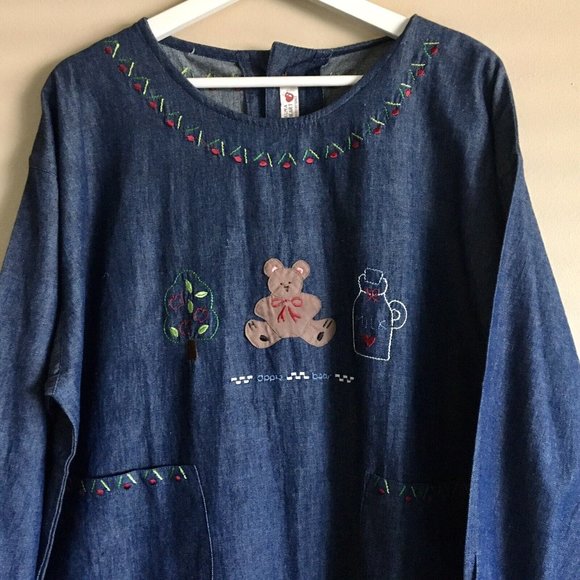 Kuma Heart Women’s Denim Knee Length Dress - Picture 2 of 10